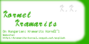 kornel kramarits business card